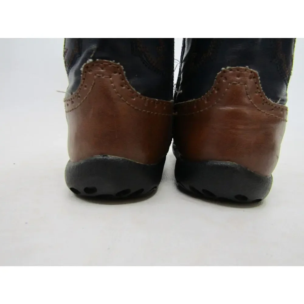 Roper Brand Toddler Size 7 M Brown Black Zip Cowboy Western Boots